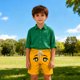 thumbnail image 5 of Pantalones cortos de playa para niños y niñas, de color liso, con estampado de expresión, transpirables y con bolsillos, para verano, 5 of 6