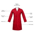 thumbnail image 4 of Panda Uniform by HeedFit Unisex 40" Medical Lab Coat – XS Red, 4 of 4