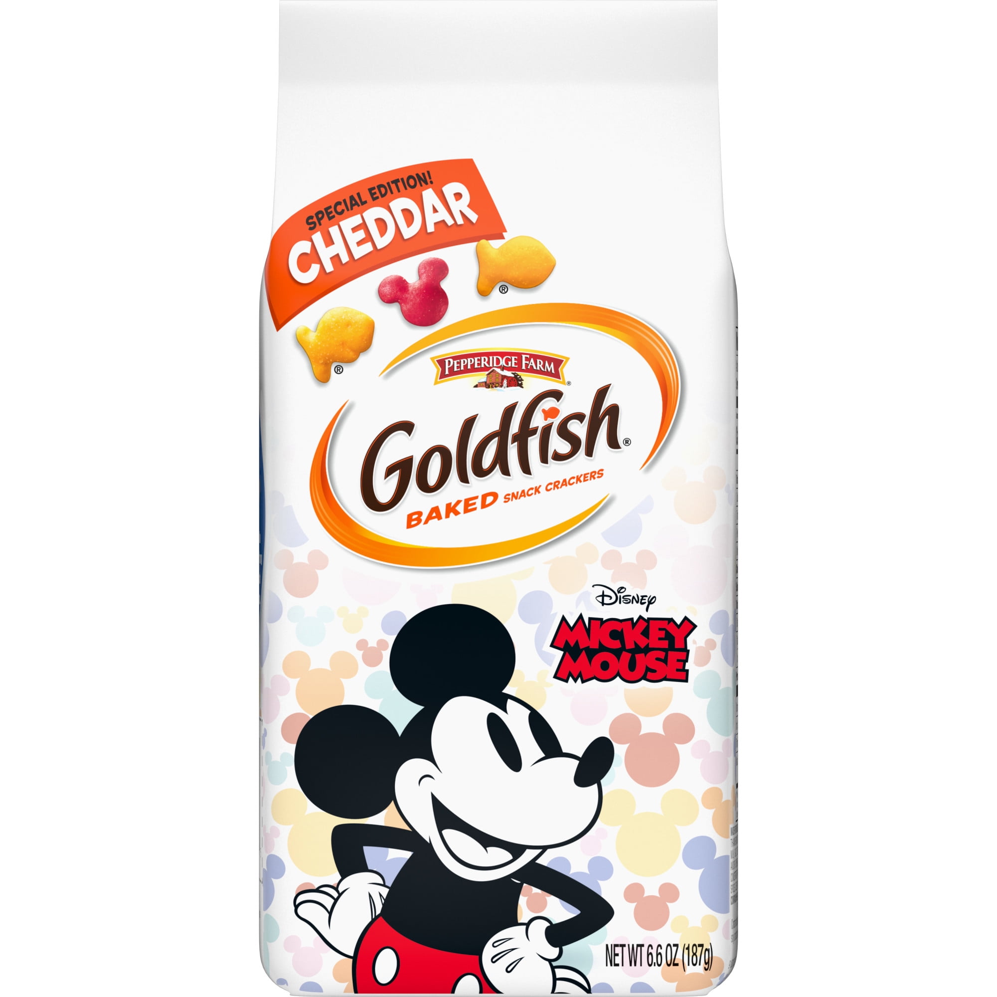 Goldfish Disney Mickey Mouse Cheddar Crackers, Snack Crackers, 6.6 oz bag