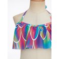 thumbnail image 4 of iiniim Big Girls Bikini Swimsuit Halter Crop Top with Swim Bottoms for Kids Tankini Beachwear Rainbow 130, 4 of 7
