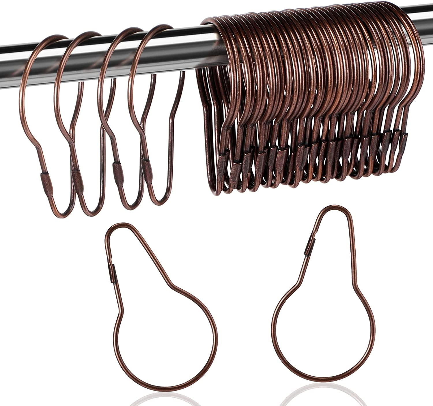 60 Pieces Metal Shower Curtain Hooks Hanging Shower Clips Metal Shower