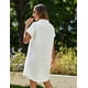 thumbnail image 5 of Vestido Sundress Zeagoo 2025 de algodón y lino con botones en la parte delantera, blanco, para mujer, 5 of 6
