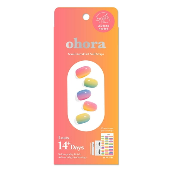 Ohora Semi-Cured Gel Nail Kit, Pastel, 30 Count