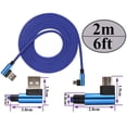 thumbnail image 2 of LAICAIW 6 Ft 90 Degree Micro USB Android Charger Cable 90 Degree USB 2.0 A Male to 2.0 USB Micro Male High Speed Fast Charging Cords for USB 2.0 Micro Port Power Bank Smartphones & More(Blue/3-Pack), 2 of 7