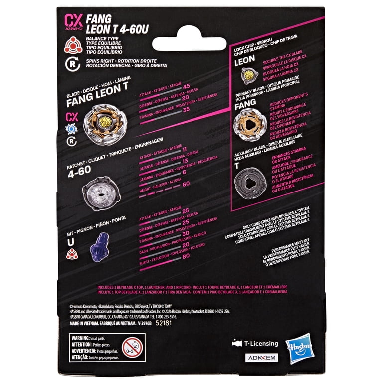 Beyblade X Fang Leon T 4-60U CX Starter Pack Set with Balance Type