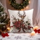 thumbnail image 5 of Funda de almohada navideña | Funda de almohada decorativa festiva con estampado de renos y Papá Noel | Decoración festiva para el hogar, ideal para sofá y cama | Funda de cojín cuadrada de 45x45 cm, 5 of 6