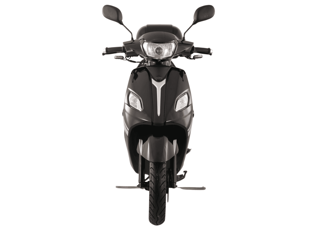TrailMaster Flash 50 Scooter / Moped, 49.6cc 4-Stroke Engine, Electric & Kick Start, Locking Trunk, Top Speed 25 MPH (Black)