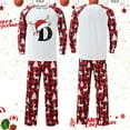thumbnail image 4 of Family Christmas Pajamas Matching Sets Graphic Alphabet Letter Printed Long Sleeve Shirts Xmas Sleepwear Outfits Pullover Crew Neck Tops and Plaid Pants Light Purple Men L, 4 of 5