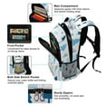 thumbnail image 5 of FORMRS Unisex Backpack Elementary School Travel Bookbag with Reflective Stripes, Blue Simple Cartoon Snowmen, 5 of 7
