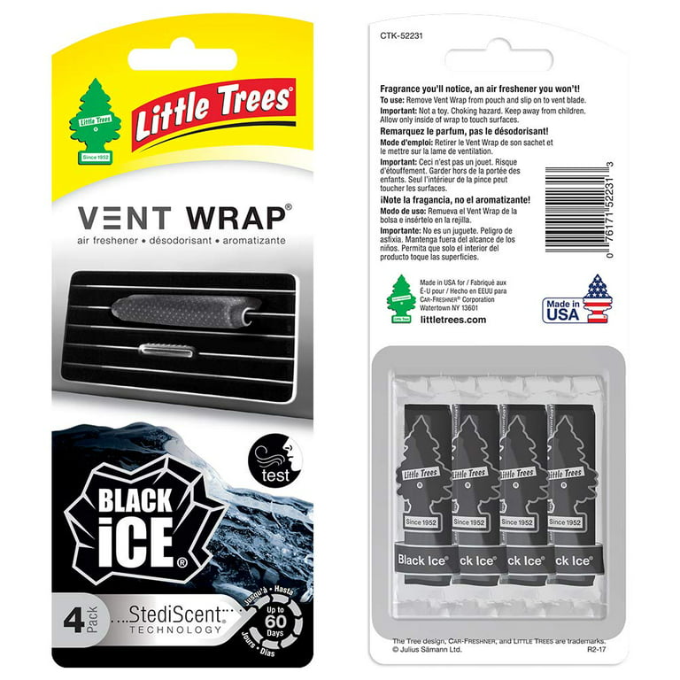 LITTLE TREES Car Air Freshener. Vent Wrap Provides Long-Lasting Scent, Slip  on Vent Blade. New Car, 16 Air Fresheners, 4 Count (Pack of 4)