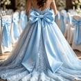 thumbnail image 4 of Racsoh Blue Large Bow Decoration, Satin Big Bow Ornament with Hanging Ribbon, for Curtain Tieback Door Wreath Wall Party Christmas Tree Decor (B), 4 of 6