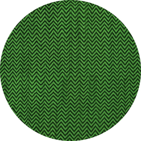 Ahgly Company Indoor Round Oriental Green Industrial Area Rugs, 4' Round