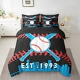 thumbnail image 2 of 7 Pcs Comforter Set Full Size,Sports Bed in a Bag with Flat Sheet and Fitted Sheet and Adults,Baseball Bedding Set with Pillowcase and Sham Bedroom Decor(Miami), 2 of 5