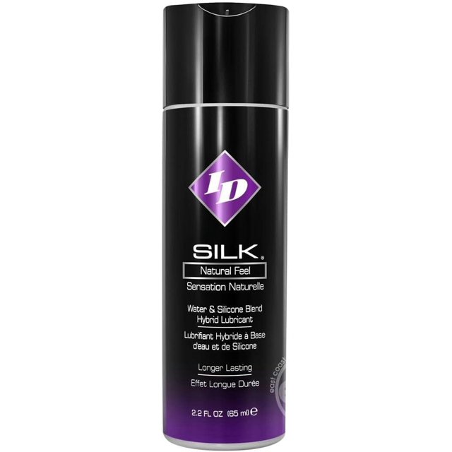 ID Silk Lubrifiant à Base de Mélange Silicone et Eau, Lubrifiant Personnel Hybride pour Hommes, Femmes et Couples, 2,2 oz