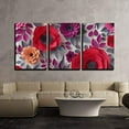 thumbnail image 2 of wall26 - 3 Piece Canvas Wall Art - Illustration - 3D Render, Digital Illustration, Red Pink Paper Flowers, Bridal Bouquet - Modern Home Art Stretched and Framed Ready to Hang - 24"x36"x3 Pa, 2 of 3