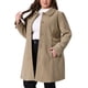 thumbnail image 4 of Abrigo de mujer de tallas grandes Agnes Orinda, chaqueta de trench de un solo botón, abrigo largo de invierno, peacoat 3X marrón, 4 of 6