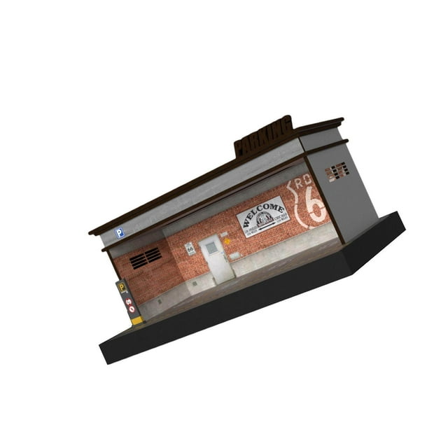 Acrylic Garage Show Case 1:64 Bright Scene 1:64 Scale Tabletop Decors Red Brick Single Layer