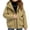 Khaki, variant on StSilkitty Boys Girls Hooded Jacket Zip up Long Sleeve Puffer Jacket Coat with Pocket Fall Winter Warm Outerwear
