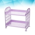 thumbnail image 4 of Estante de plástico de 2 capas para cocina, escritorio, sala de estar, baño, encimera, inodoro, organizador de almacenamiento (morado), 4 of 8