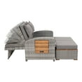 thumbnail image 3 of Furniture of America Bahia Faux Wicker Patio Reclining Lounge with Storage Bench, Gray, 3 of 7