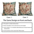 thumbnail image 6 of Vintage Country Floral Pillow Covers 20x20 Teal Gold Colored Flowers Pattern Decorative Throw Pillows Outdoor Linen Farmhouse Cushion Case Rustic Pillowcase for Sofa Bed Room Decor Set of 2, 6 of 6