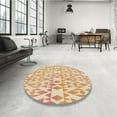 thumbnail image 4 of Ahgly Company Tapis d'Intérieur Lavable en Machine Carré Transitionnel Kaki Or, 3 Pieds Carré, 4 of 7