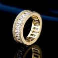thumbnail image 2 of GM Esme 18K Gold Plated Eternity Rings Men Women Cubic Zirconia Wedding Promise Engagement Rings Size 8, Wedding Engagement Wedding Anniversary Gift, 2 of 5