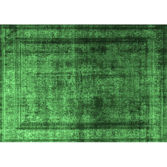 Ahgly Company Indoor Rectangle Persian Emerald Green Traditional Area Rugs, 8' x 10'