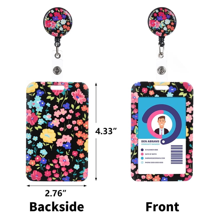 Ptwola Retractable ID Badge Reel Lanyard Beaded Lanyards With Badges Holder Clip