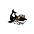 thumbnail image 3 of Women's Fashionable Shark with Goggles Graphic Tee - Casual Round Neck Short Sleeve, Comfortable Polyester Blend Summer Top, Machine Washable, 3 of 8