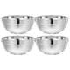 thumbnail image 1 of Rice Soup Bowls Stainless Steel Bowl Multi-Purpose Anti-Scald 13cm Silver For All Ages 4Pcs, 1 of 4