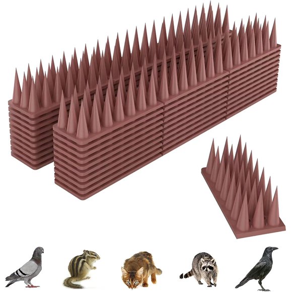 Pigeon Spike, Plastic Balcony Pigeon Repellent, Cat Repellent Pigeon Repellent Kit, Bird Repellent for Scaring Pigeons, Crows, Sparrows, Cats - 12 Pie