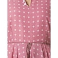 thumbnail image 2 of Indya Women's Pink Bandhani Collared Cowl Hem Kurta, 2 of 6