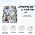 thumbnail image 5 of Lsque Mens Swim Trunks Watercolor Sailboat Pattern - Bathing Suit Compression Liner - Beach Swim Shorts Swimwear - (S-3XL) - Stretch Quick Dry -3X-Large, 5 of 9