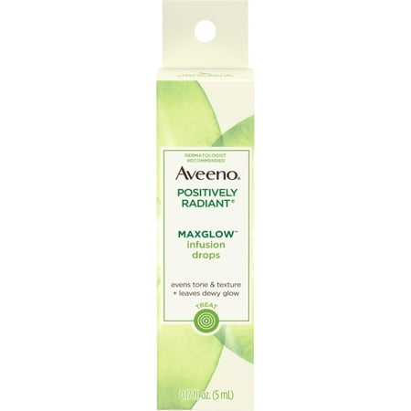 3 Pack - AVEENO Positively Radiant MaxGlow Infusion Drops with Moisture Rich Soy & Kiwi Complex, Moisturizing Facial