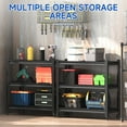thumbnail image 5 of 3 Tier Adjustable Garage Storage Shelving,Heavy Duty Utility Rack Shelf Unit on 4 Wheel Casters,Standing shelves for Garage, Home, Pantry,Kitchen,Warehouse,Bathroom & Laundry,Storage Rack - Black, 5 of 8