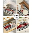 thumbnail image 6 of Valentines Dish Drying Mat for Kitchen Counter,Absorbent Quick Dry Coffee Bar Mat Pad Diatomaceous Sink Mat Non Slip Dish Drainer Mat 16x18 Eucalyptus Leaves Botanical Red Love Heart Black White Plaid, 6 of 6