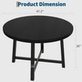 thumbnail image 3 of Studyset Round Dining Table for 4-6,47 inch Wood Dining Room Table with Sturdy Metal Frame & Rustic Brown Finish,Industrial Dinner Table,Large Round Table Circle Kitchen Table for Dining Room,Kitchen, 3 of 7
