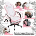 thumbnail image 4 of JKOOK Gaming Chair with Footrest, Multifunctional Desk Chair with Linkage Armrest, PU Leather, Video Game Computer Chairs with Lumbar Support, Study,Game,Office,JK08 (Pink), 4 of 16