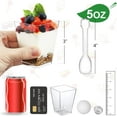 thumbnail image 2 of 100 Pack 5 oz Square Clear Plastic Dessert Cups with Spoons Small Tumbler Great for Desserts, Appetizers, Puddings, Mousse, Parfait, 2 of 5