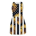 thumbnail image 2 of Jophufed 4Th of July Independence Day American Flag Print Midi Patriotic Beach Sundress,Women Fashion Summer Casual Sexy Sleeveless Round Neck Dress, 2 of 4