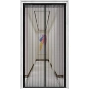 Magnetic Screen Door with 32 Magnets Heavy Duty Mesh Curtain, Fits Doors Up to 39"x82", Dogs Pets Friendly Door Screen, Black