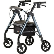 NOVA Medical Products Star 8 DX Heavy Duty Extra-Wide Rollator, 450 lb. Weight Capacity, Blue