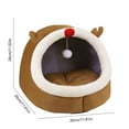 thumbnail image 3 of Yannianjz Winter Warm Cat Dog Tent Thickened Dogs Cat Beds for Indoor Dog Cats Kennel Pet Tent Warm Outdoor Cats Enclosures Cave Covered Dogs Bed Fits Puppy Small Pet for Men Women Cute Stuff, 3 of 6