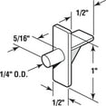 thumbnail image 2 of Shelf Support Pegs 1/2 in. Width x 1 in. Length x 1/4 in. Diameter Plastic Light Brown, 2 of 2
