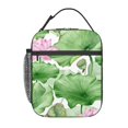 thumbnail image 1 of YFYANG Sac Lunch Portable Réutilisable pour Adultes / Enfants, Isolation de la Poignée de Boucle Mains Libres Watercolor Lotus Leaf Pattern / Sac Froid pour l'École, le Travail, les Pique-Niques, les Voyages, 1 of 6