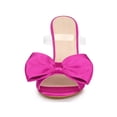 thumbnail image 6 of BLISSFUL STEP Women's Clear Strap Bow Stiletto Heels Mules Slide Sandals Hot Pink 6, 6 of 8