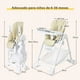 thumbnail image 3 of Trona para Niños y Bebés Silla Alta de Comedor Plegable con Ruedas Doble Bandeja Removible Cojín en PU Altura Regulable 89 x 57 x 105 cm Beige, 3 of 7