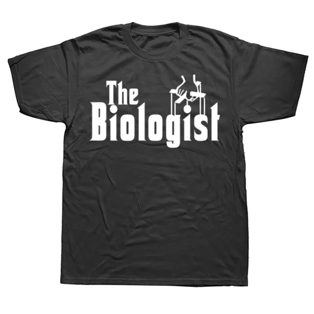 Camisetas divertidas de El Padrino Biólogo, moda gráfica, nuevas camisetas de algodón de manga corta con cuello redondo, camiseta Harajuku de profesor de ciencias y biología.