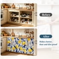 thumbnail image 4 of Yellow Lemon Cabinet Curtain 35"Wx35"L,Dustproof Under Sink Skirt with Self Adhesive Tape,Blue Leaf Vintage Botanical Summer Spring Cabinet Curtain Cover for Kitchen Sink,Bathroom Vanity,Laundry Room, 4 of 9